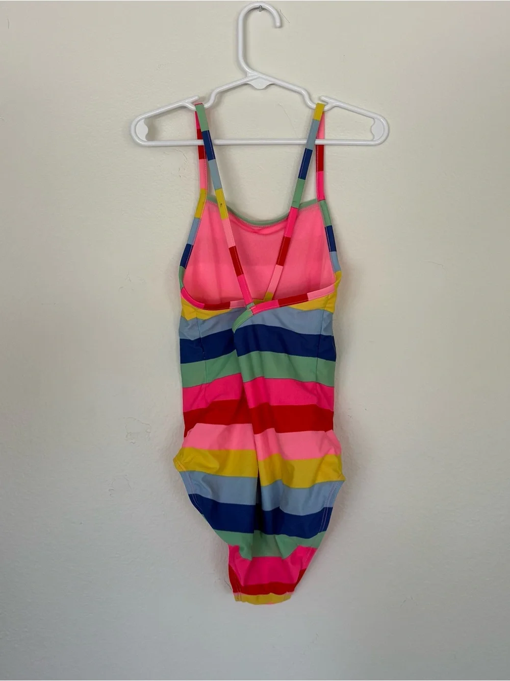 GAP Girls' Bright Rainbow Stripe One-Piece Swimsuit - M - size 7-8